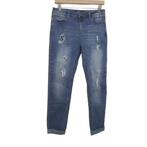 Labijou | Distressed Cuffed Skinny Slim Ankle Length Jeans